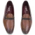 Men's loafers in brown leather with hand woven bit