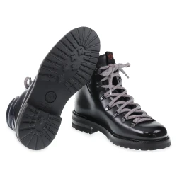 Bota de invierno de cuero azul oscuro - Fratelli Borgioli - artesanía italiana