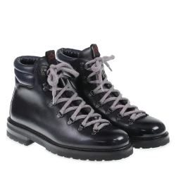 Dark blue leather winter boot - Fratelli Borgioli - Italian craftsmanship
