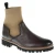 Stivaletto chelsea in cervo marrone e cashmere - Fratelli Borgioli