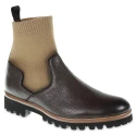 Stivaletto chelsea in cervo marrone e cashmere - Fratelli Borgioli