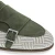 Mocasín con doble hebilla en ante verde y tejido - Fratelli Borgioli