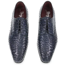 Hand-Woven Leather Derby - Fratelli Borgioli - Italian Craftsmanship