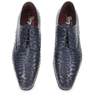 Hand-Woven Leather Derby - Fratelli Borgioli - Italian Craftsmanship
