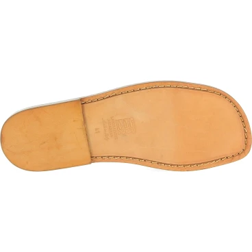 Nu pieds pour homme en cuir marron claire travaillé main en Italie