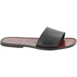 Zapatillas romanas de cuero marrón oscuro para hombre hecho a mano