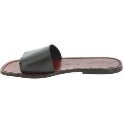 Zapatillas romanas de cuero marrón oscuro para hombre hecho a mano