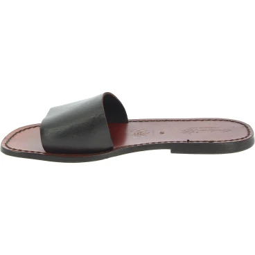 Nu pieds pour homme en cuir marron foncé travaillé main en Italie