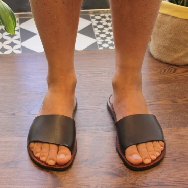 Italienische slipper für Herren aus dunkelbraun Leder