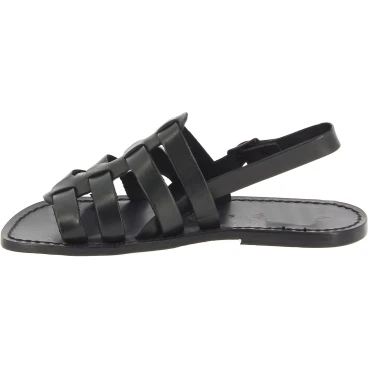 Sandalias jaula para hombre en piel negro