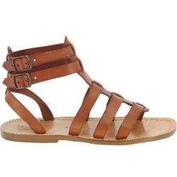 Tan men's roman leather sandals Handmade in Italy