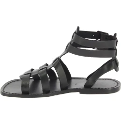 Black men's roman leather sandals Handmade in Italy