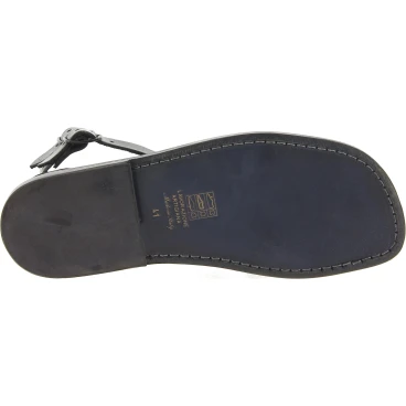Sandalias romanas de cuero negro para hombres hechos a mano en Italia