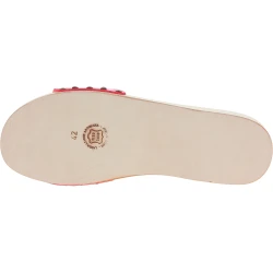 Zuecos de madera para hombre hechos a mano con correa ajustable de piel rojo