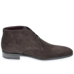 Bottines pour homme en daim marron foncé Fratelli Borgioli - Fabrication artisanale Made in Italy