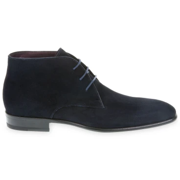 Men's Suede Ankle Boot Dark Blue Fratelli Borgioli