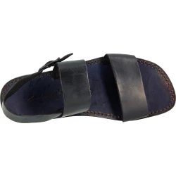 Sandalias para hombre en cuero negro hechas a mano en Italia