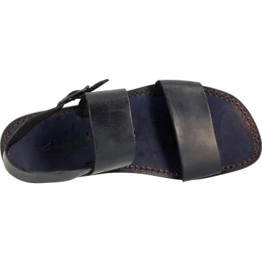 Hand gefertigte Herren-Sandalen aus Schwarze Leder aus Italien