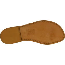 Sandales tongs femme en cuir beige fabriquées à la main en Italie