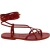 Red leather flat strappy sandals handmade in Italy