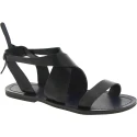 Women's black leather sandals handmade in Italy