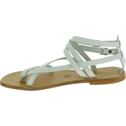 Sandalias Gladiadoras de Cuero Blanco para Mujer - Hechas a Mano en Italia