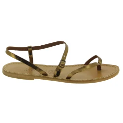 Women's Bronze Leather Thong Sandals – Handmade in Italy