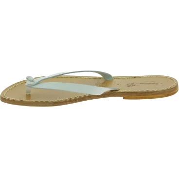 Pantuflas de Dedo para Mujer de Cuero Blanco - Hechas a Mano en Italia