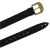 Black leather western belt with bronze metal buckle engraved