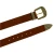 Tan leather western belt with bronze metal buckle engraved