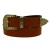 Ceinture western en cuir marron avec boucle bronzé gravé