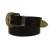 Dark brown leather western belt with bronze metal buckle engraved