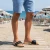 Sabots en bois hommes artisanal avec bande réglable en cuir noir