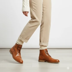 Botines para mujer de cuero marron Hecho a mano en Italia