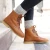 Bottines femme en cuir marron artisanales avec doublure d'hiver