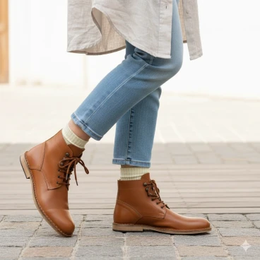 Bottines femme en cuir marron artisanales fabriqué en Italie
