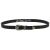 Ceinture femme en cuir noir de 2,5 cm avec boucle et embout en métal gravés