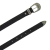 Damengürtel aus schwarzem Kalbsleder 2,5 cm breit mit gravierter Metallschnalle